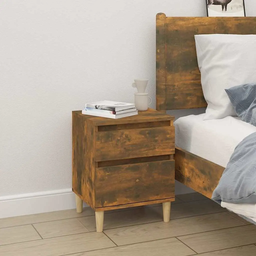 Bedside Storage Cabinets 2 pcs Brown Nightstand Bedroom Side Table Organiser