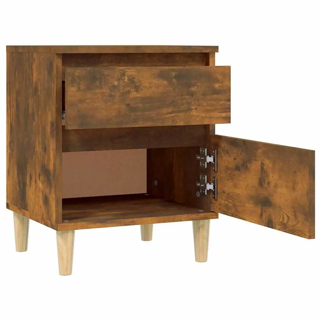 Bedside Storage Cabinets 2 pcs Brown Nightstand Bedroom Side Table Organiser