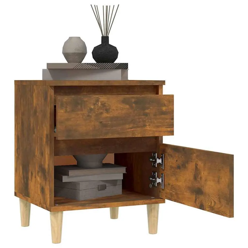 Bedside Storage Cabinets 2 pcs Brown Nightstand Bedroom Side Table Organiser