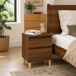 Specifications of Brown Oak Bedside Cabinet 40x35x50 cm