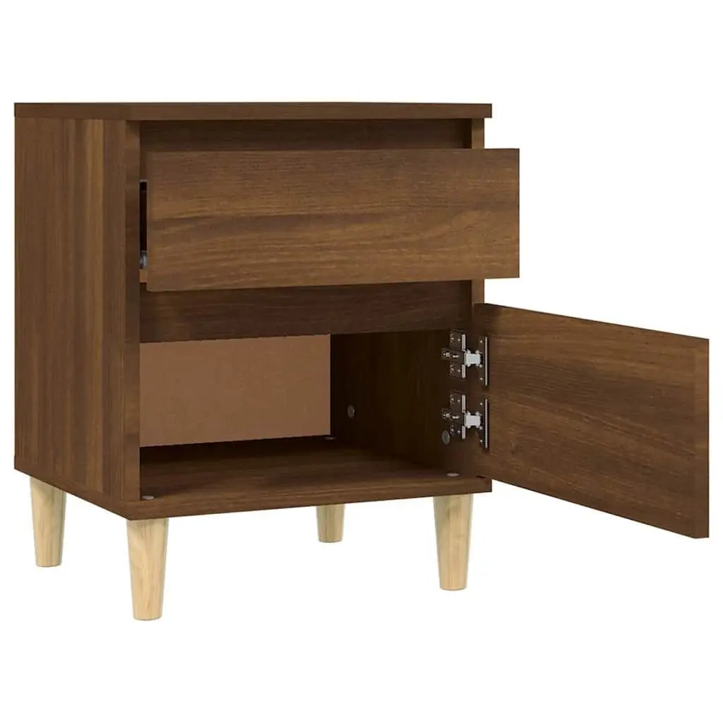 Brown Oak Bedside Cabinet 40x35x50 cm