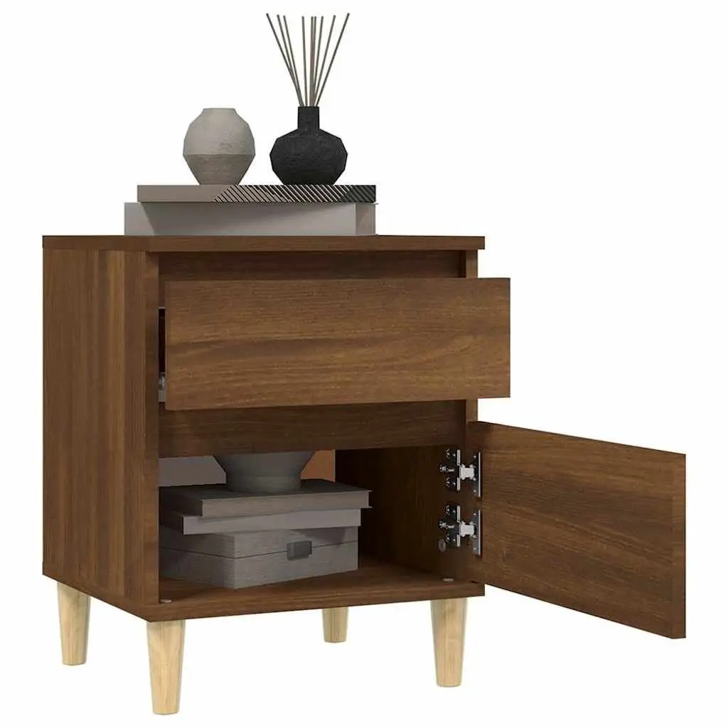Brown Oak Bedside Cabinet 40x35x50 cm