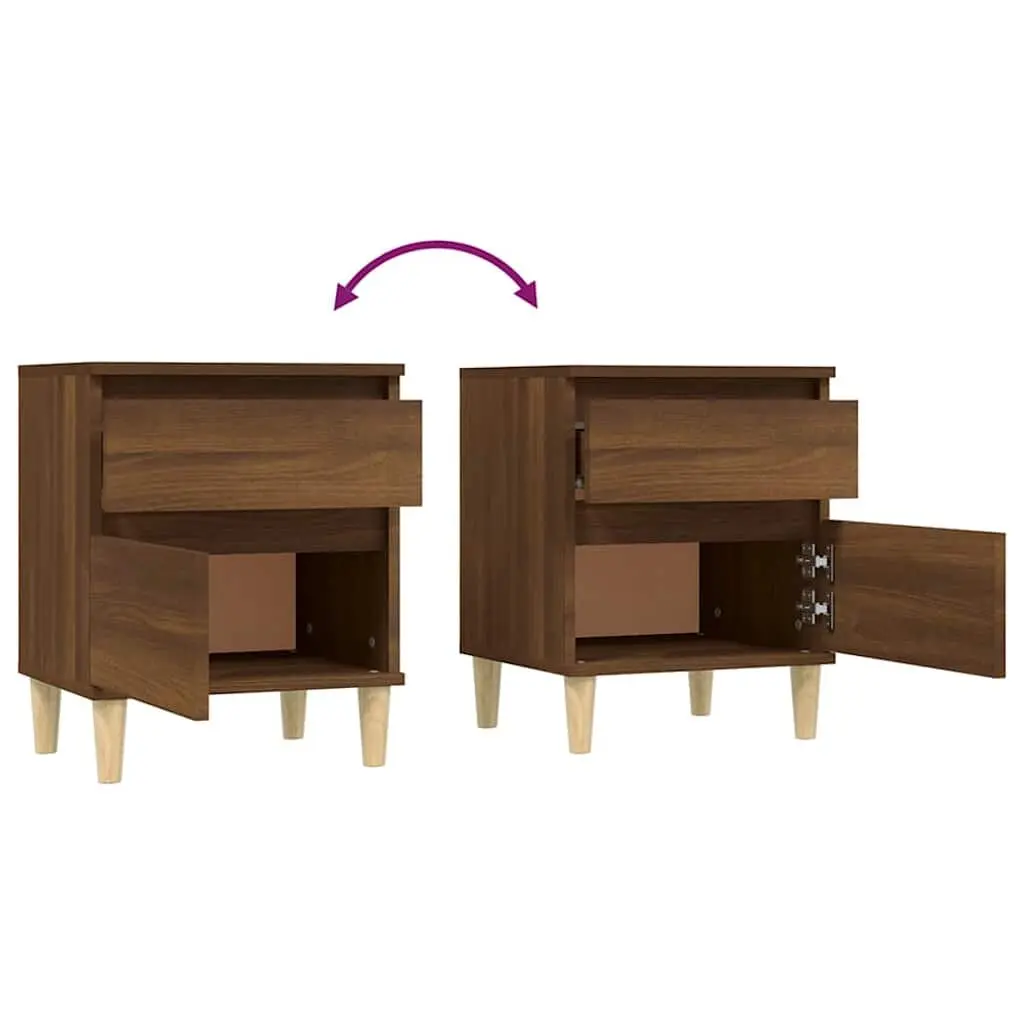 Brown Oak Bedside Cabinet 40x35x50 cm