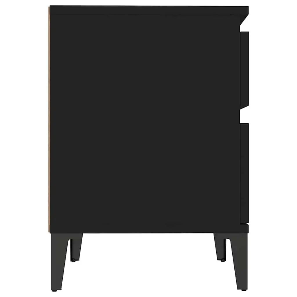 Bedside Cabinet Storage Black Nightstand Bedroom Furniture Organiser
