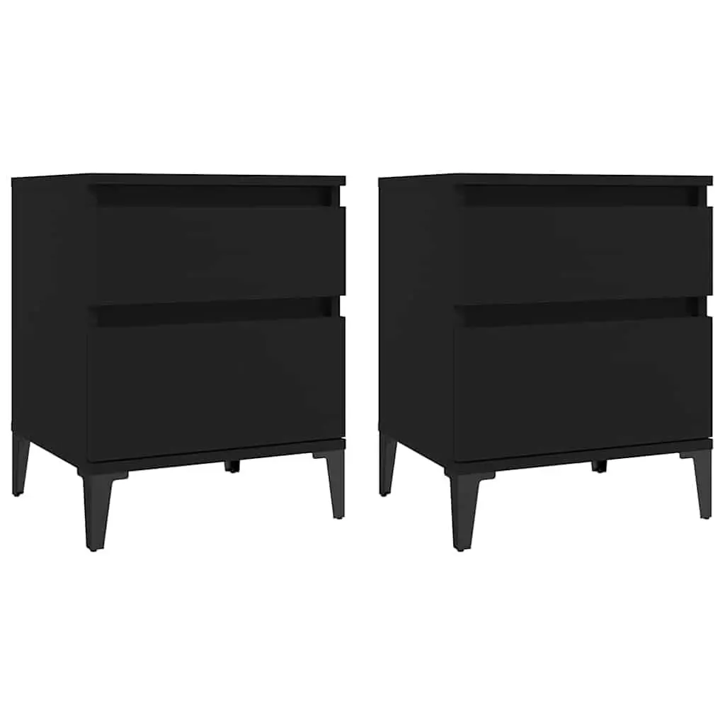 Bedside Cabinets Storage Lockers (Set of 2)