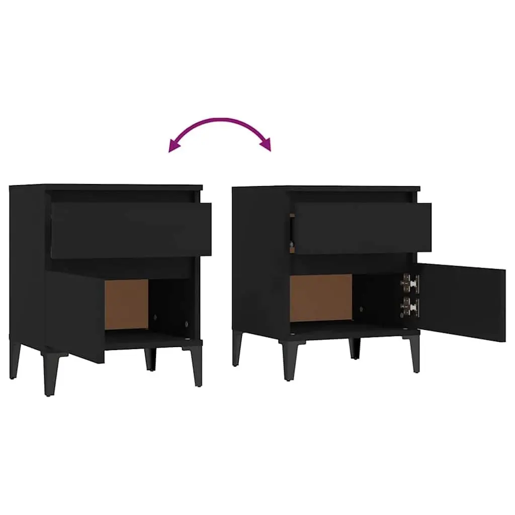 Bedside Cabinets Storage Lockers (Set of 2)