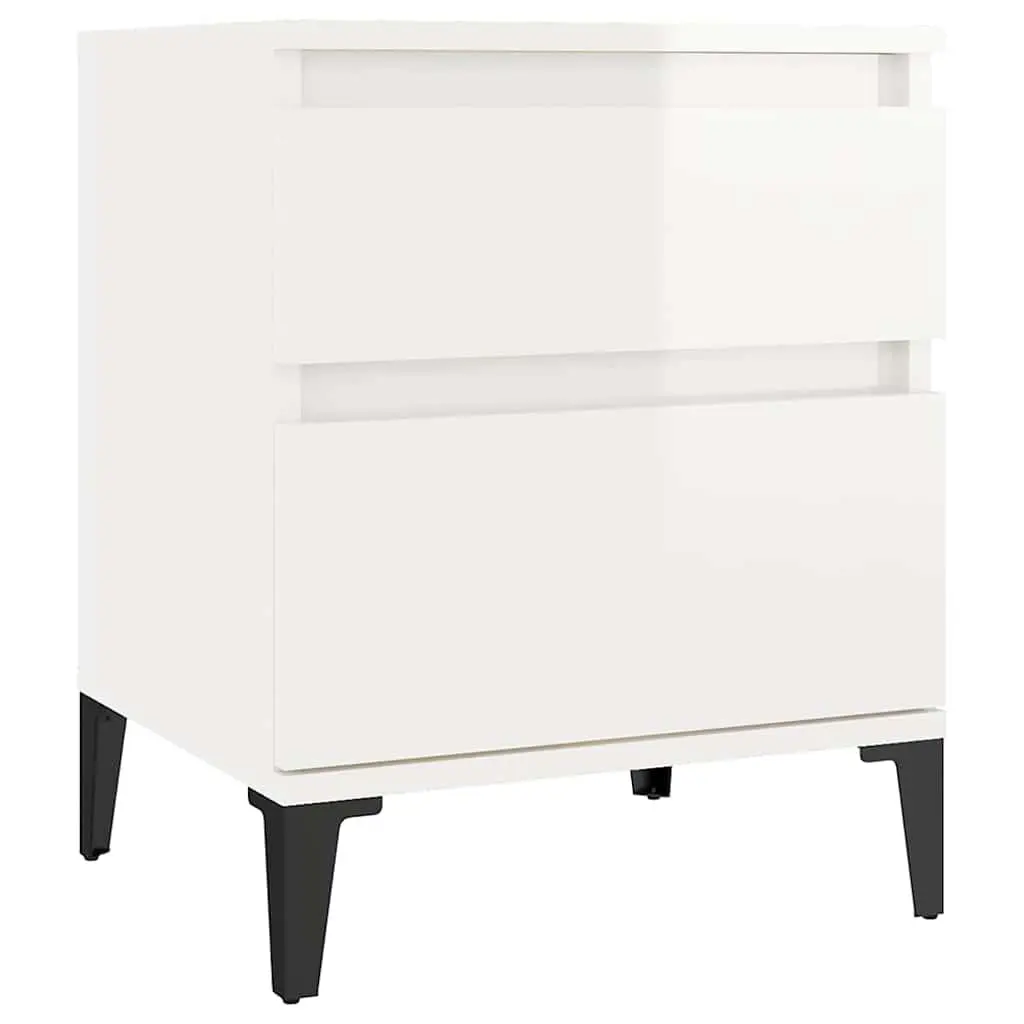 Bedside Storage Cabinets 2 pcs White Nightstand Cabinet Bedroom Furniture Set