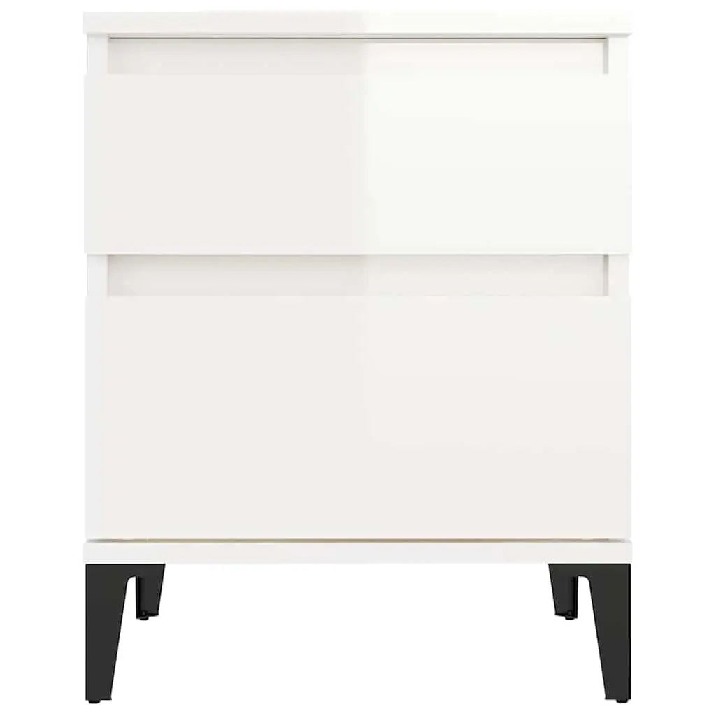 Bedside Storage Cabinets 2 pcs White Nightstand Cabinet Bedroom Furniture Set