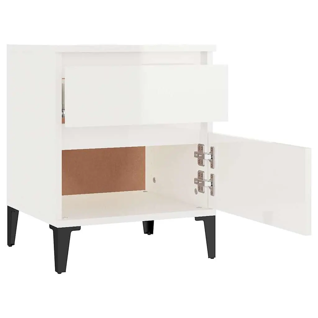 Bedside Storage Cabinets 2 pcs White Nightstand Cabinet Bedroom Furniture Set