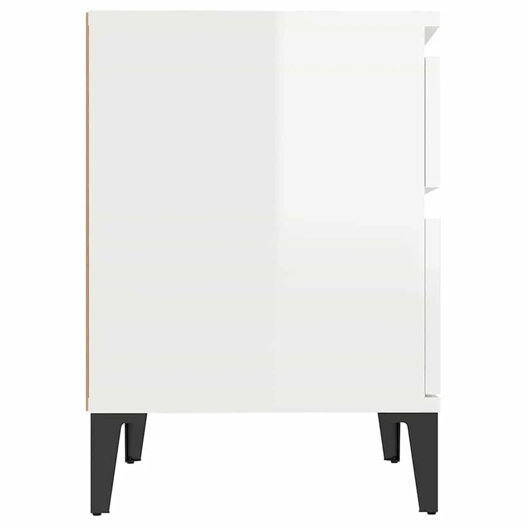 Bedside Storage Cabinets 2 pcs White Nightstand Cabinet Bedroom Furniture Set