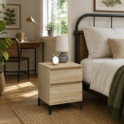 Brown Wooden Nightstand: 40 x 35 x 50 cm Storage Solution