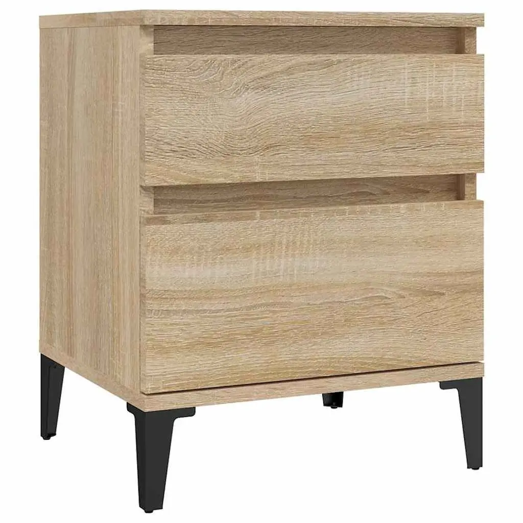 Bedside Cabinet Storage Organizer Brown Wooden Nightstand Side Table Bedroom