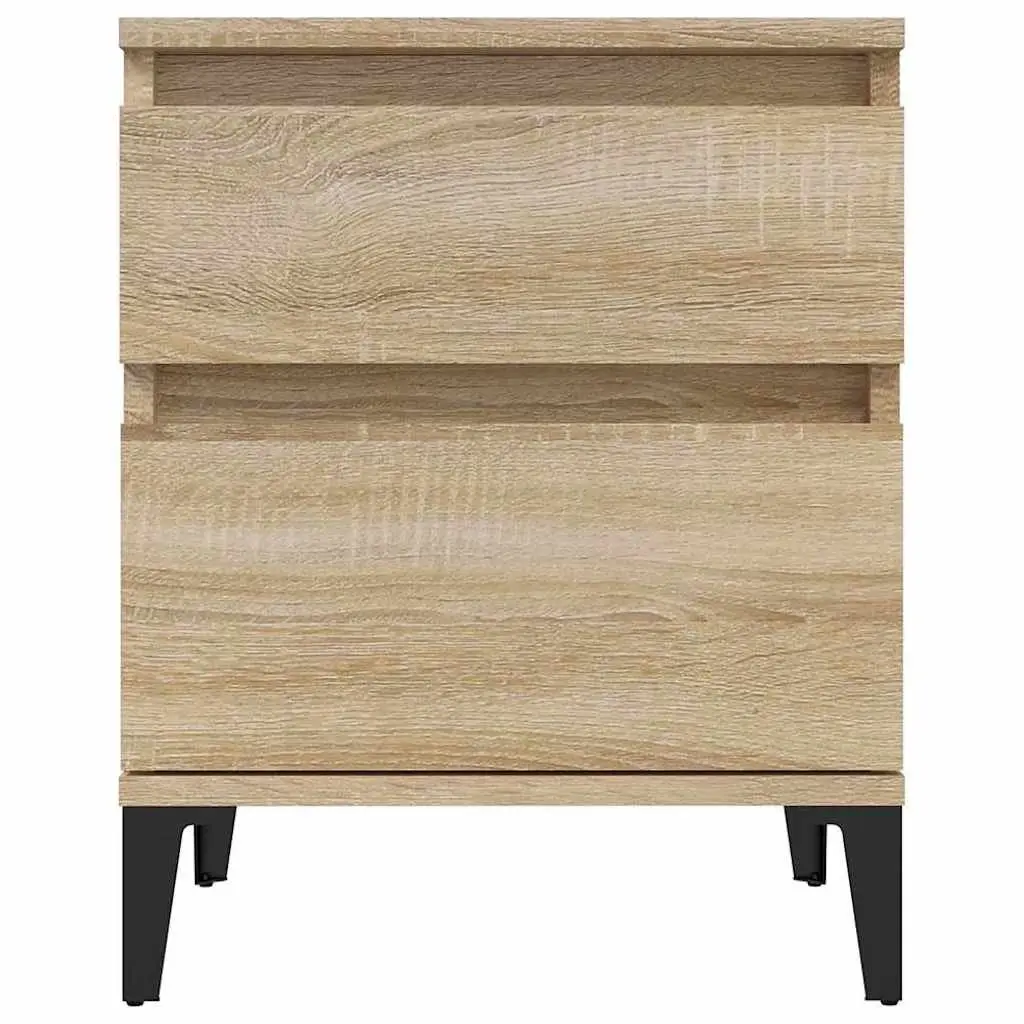 Bedside Storage Cabinets Brown 40x35x50cm Set of 2 Bedroom Nightstands Side