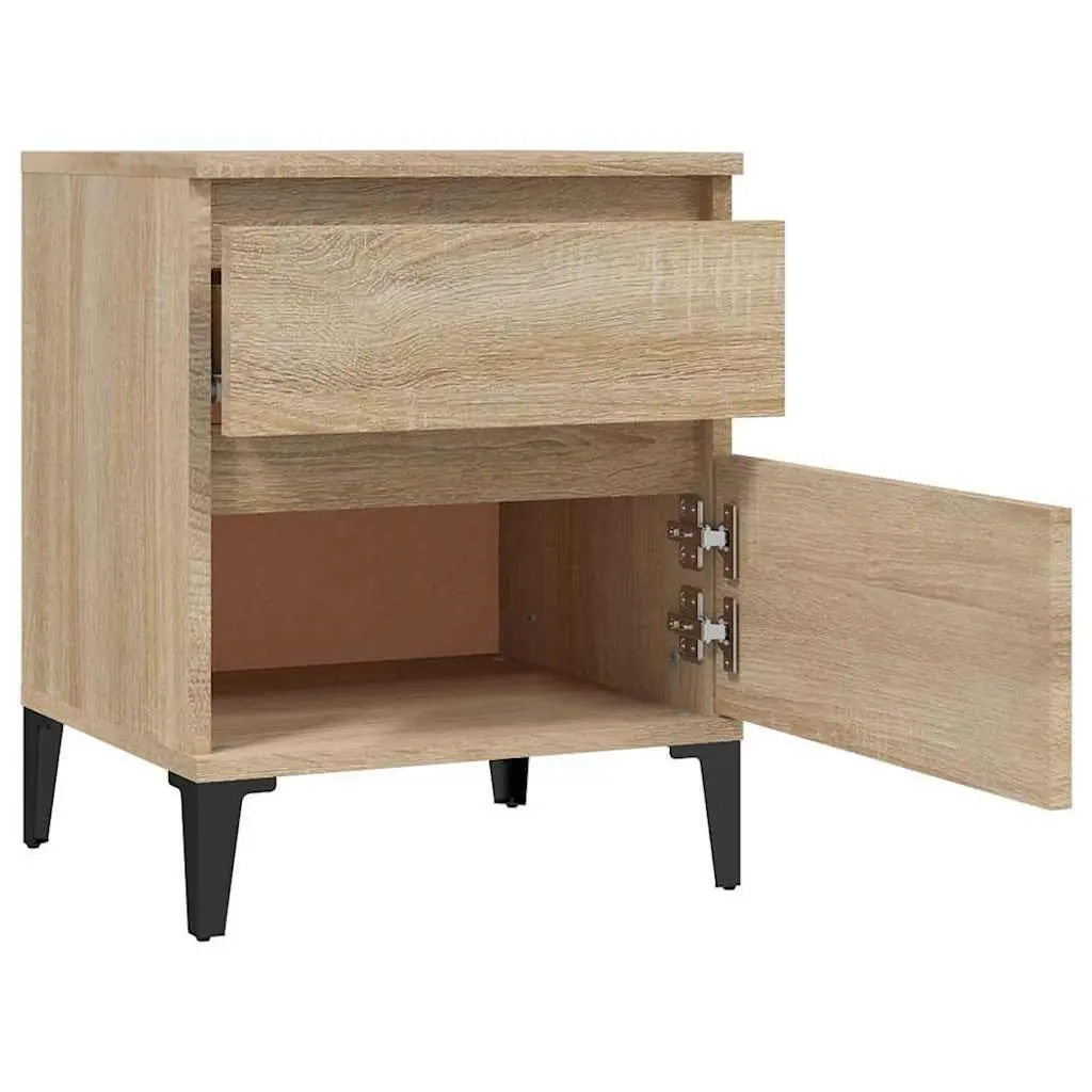 Bedside Storage Cabinets Brown 40x35x50cm Set of 2 Bedroom Nightstands Side