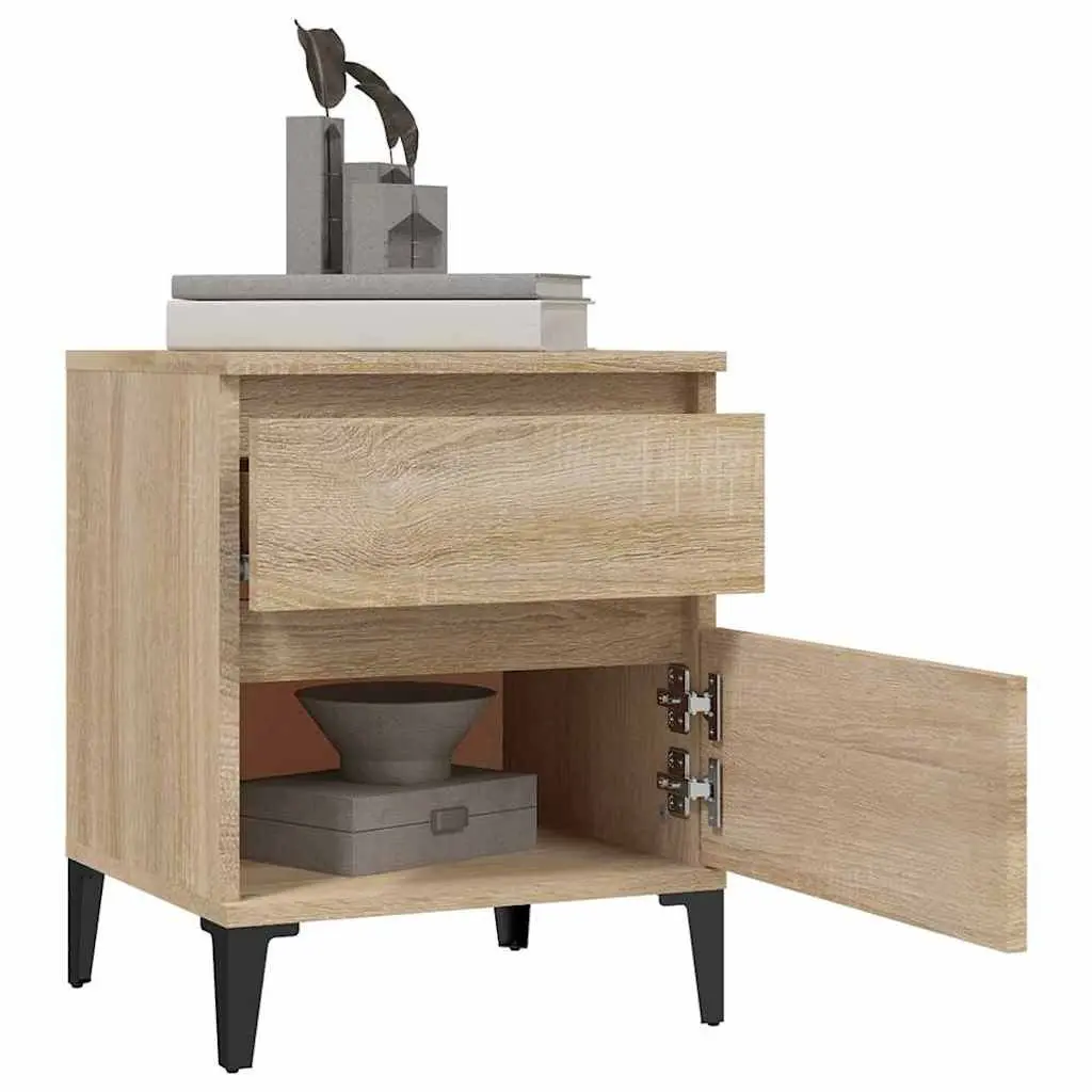 Bedside Storage Cabinets Brown 40x35x50cm Set of 2 Bedroom Nightstands Side