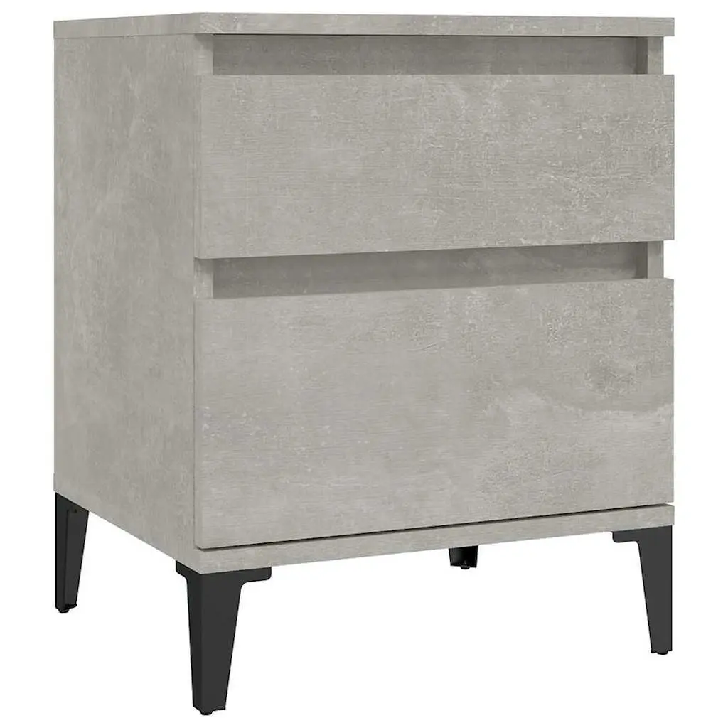 Bedside Cabinets 2 pcs Grey Storage Furniture Nightstand Organiser Units Set