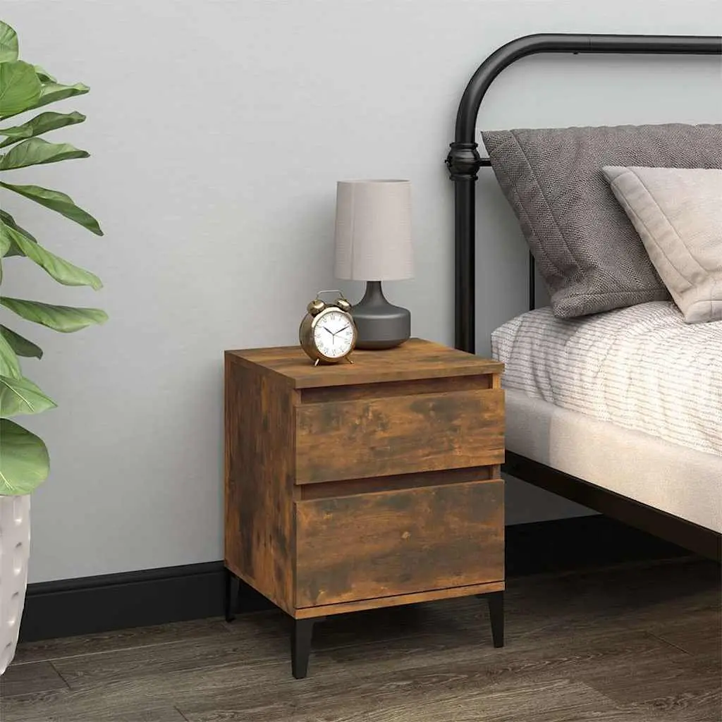 Bedside Tables Bedroom Storage 40x35x50cm Brown Engineered Wood Pair