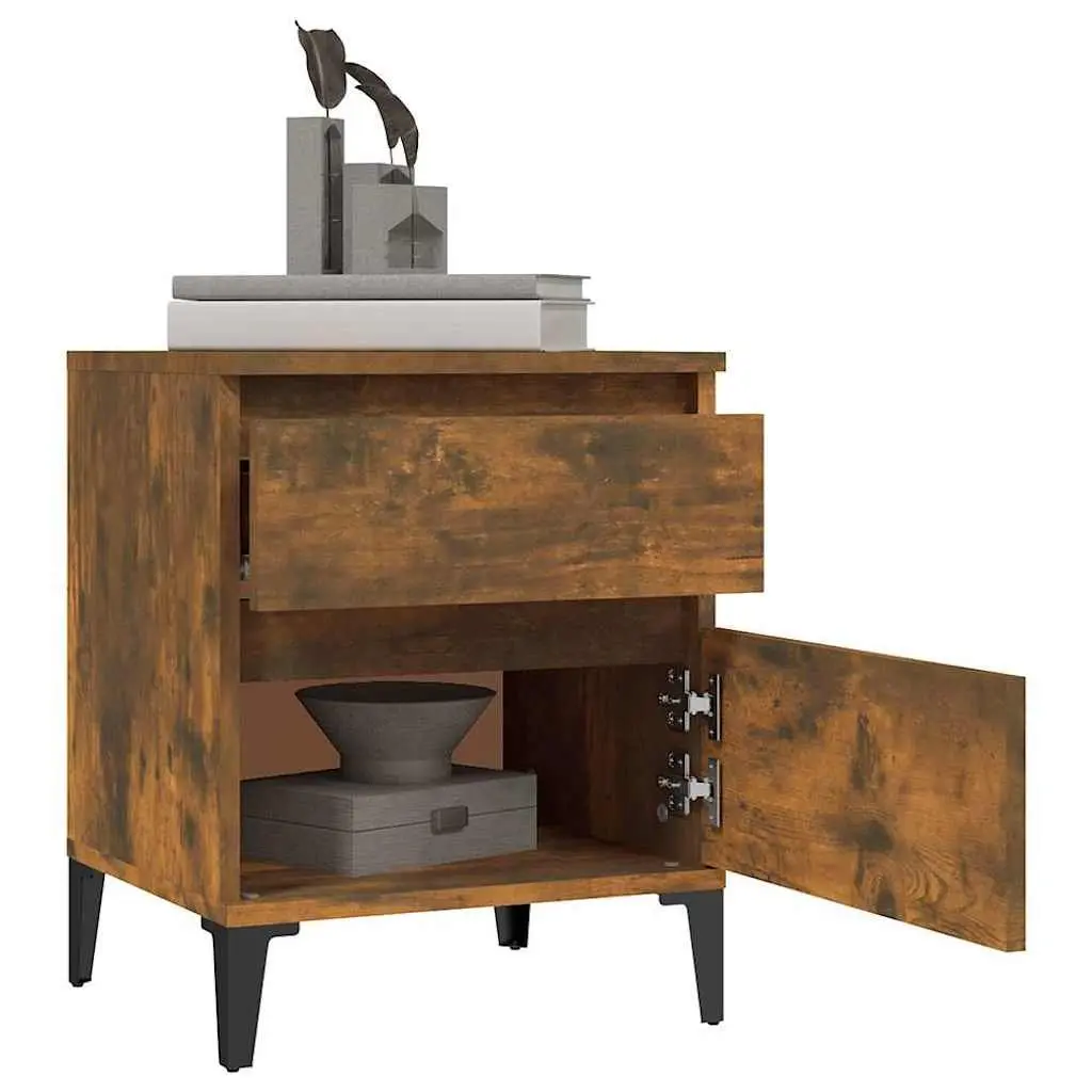 Bedside Tables Bedroom Storage 40x35x50cm Brown Engineered Wood Pair