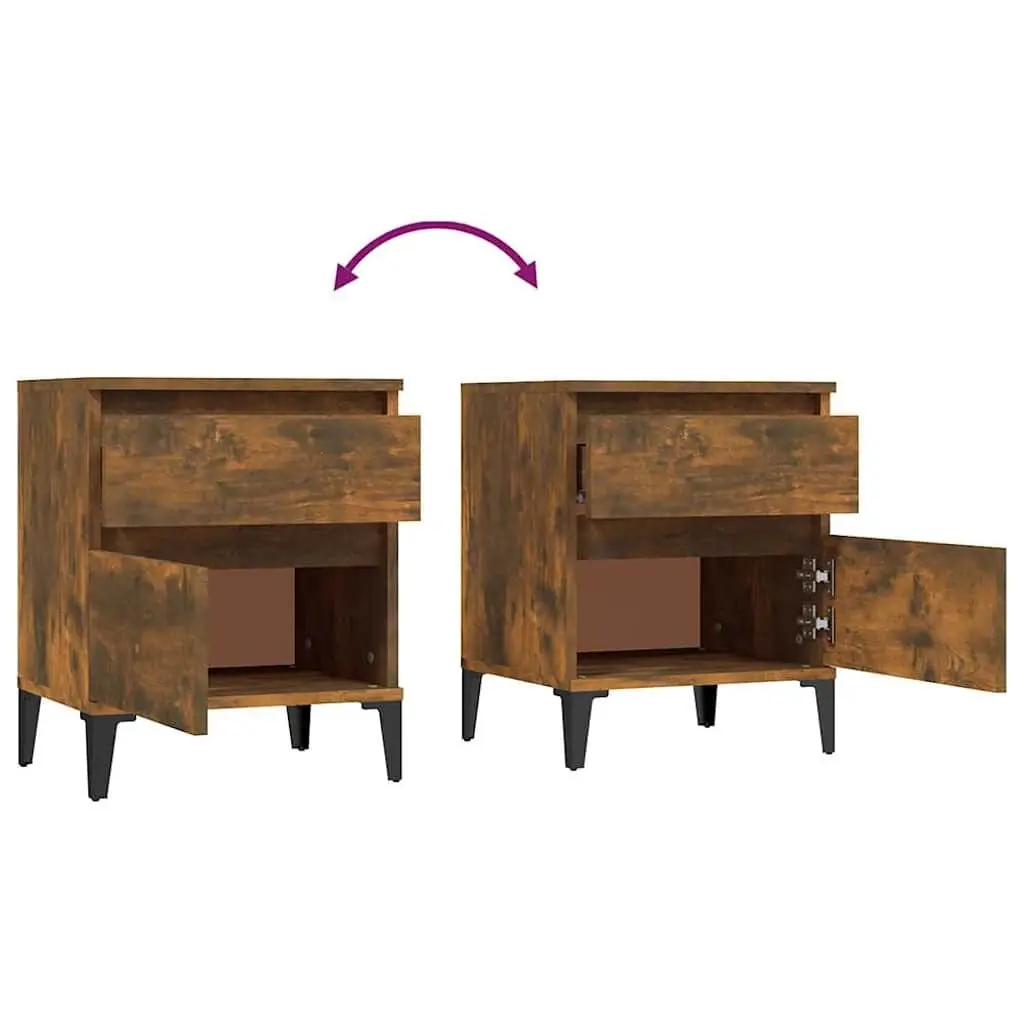Bedside Tables Bedroom Storage 40x35x50cm Brown Engineered Wood Pair