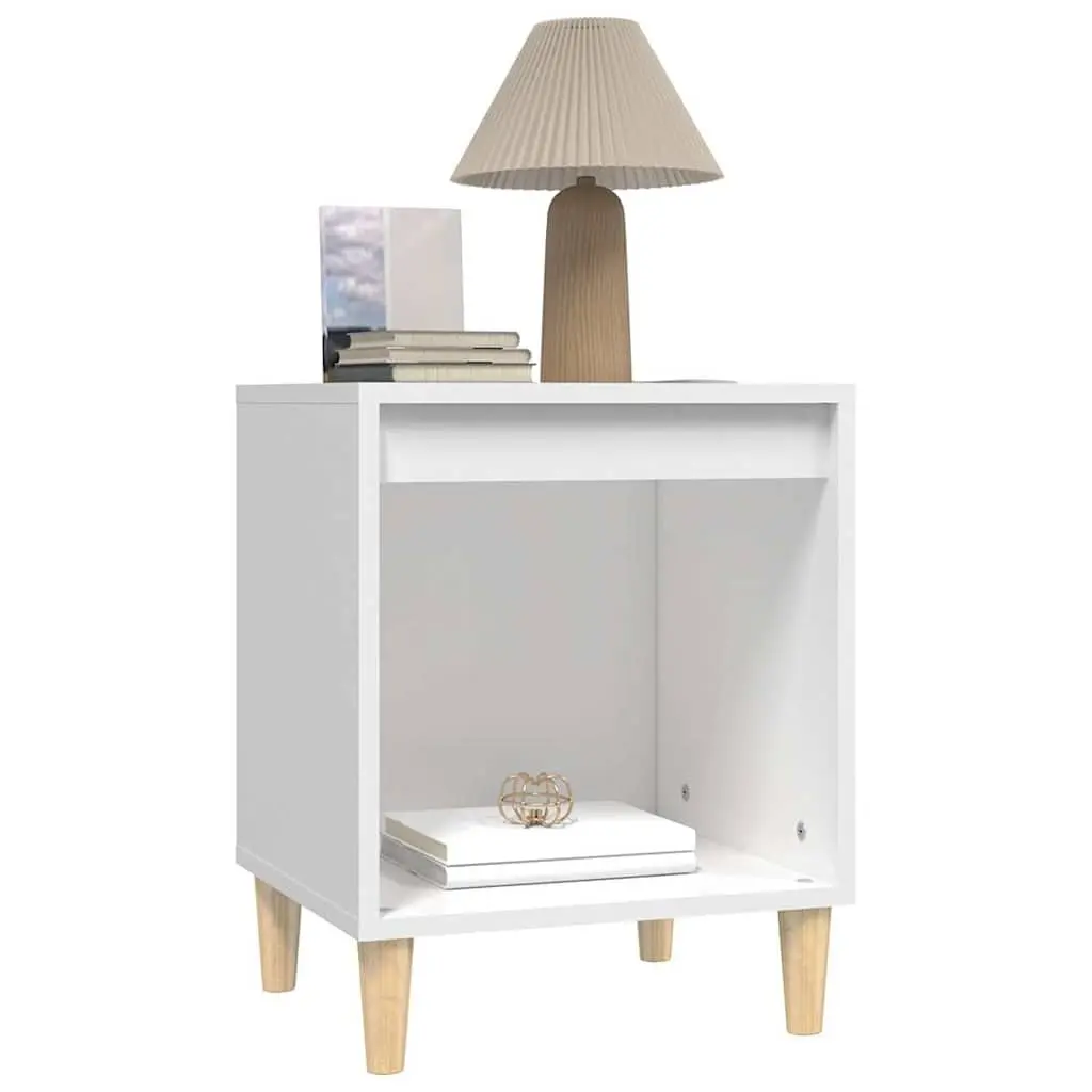 Bedside Cabinets 2 pcs White 40x35x50 cm Engineered Wood Storage Tables