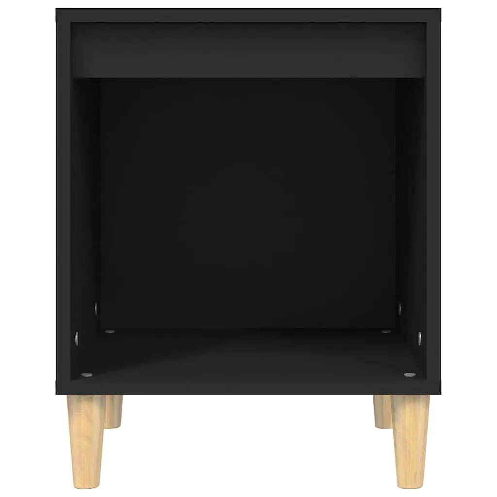 2 Pcs Black Nightstand Cabinets
