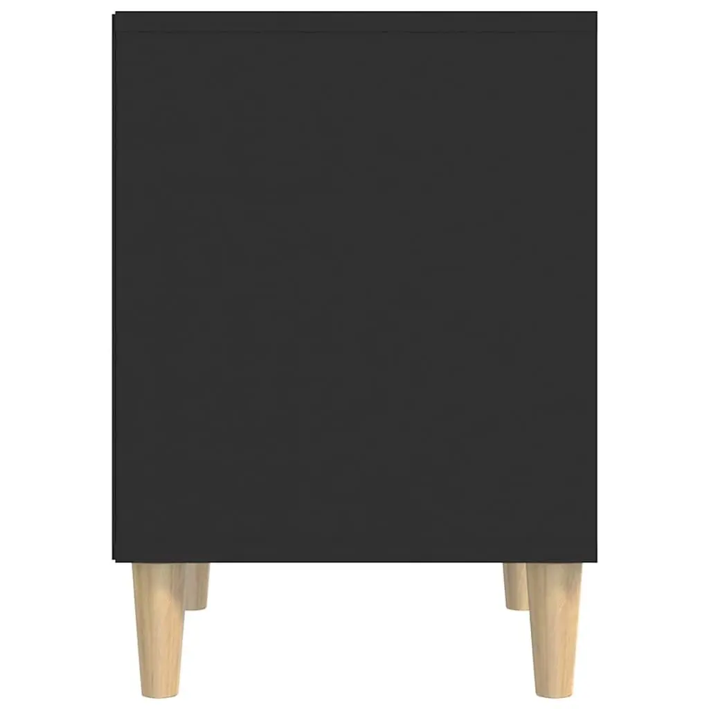 2 Pcs Black Nightstand Cabinets