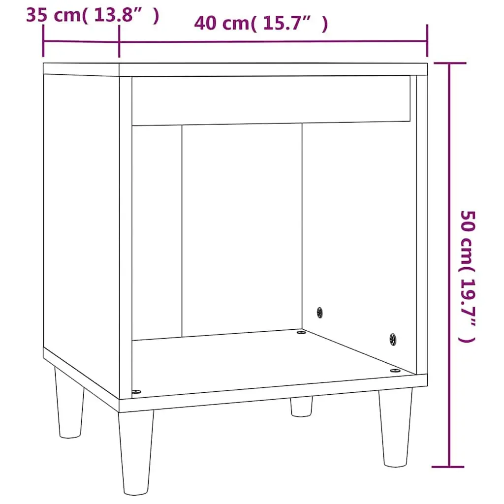2 Pcs Black Nightstand Cabinets