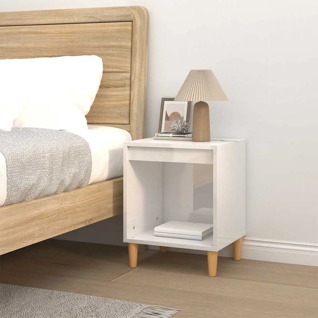 White High Gloss Bedside Cabinet