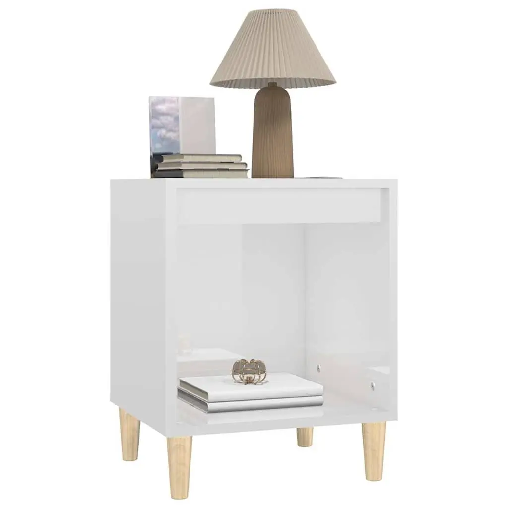 White High Gloss Bedside Cabinet