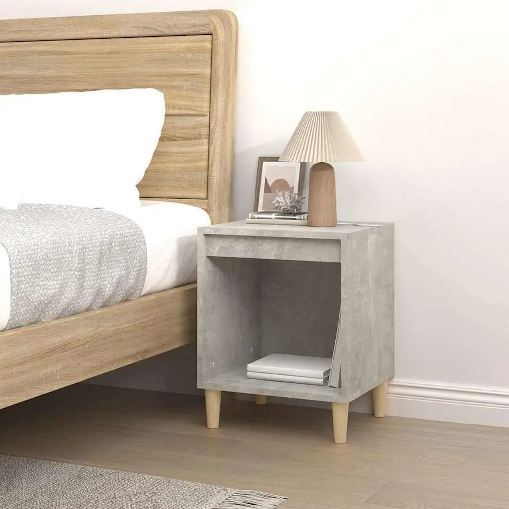 Bedside Cabinet Grey Bedside Table Nightstand Storage Bedroom Furniture
