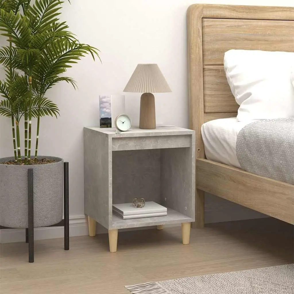 Bedside Cabinets 2 pcs Grey Storage Tables Nightstand Bedroom Furniture
