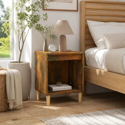 Brown Wood Nightstand with Dimensions 40x35x50cm