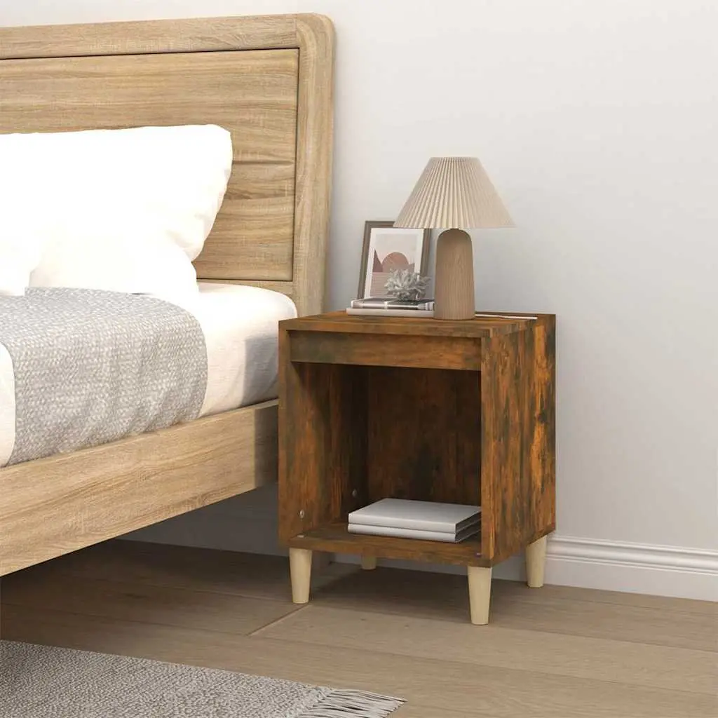 Bedside Cabinet Brown Wood Bedroom Side Table Storage Nightstand 40x35x50cm