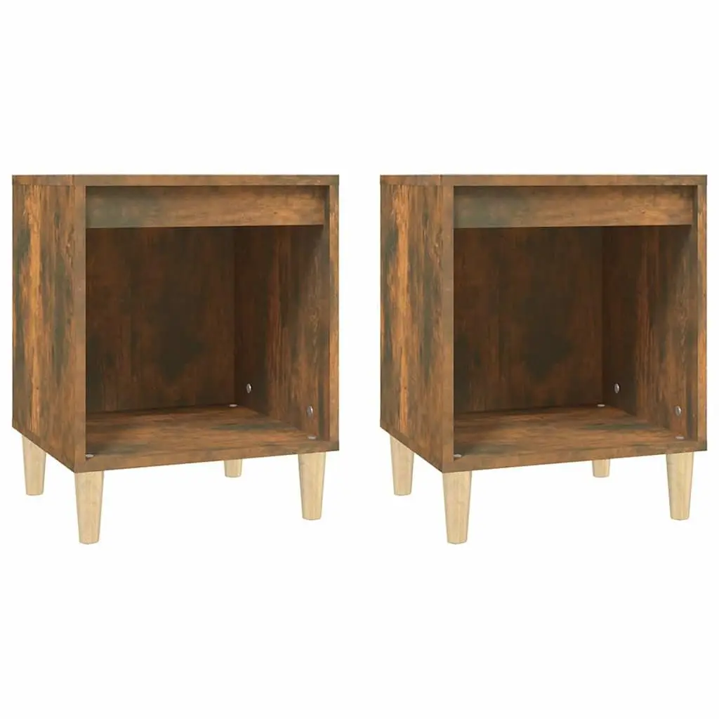 Bedside Cabinets 2 pcs Brown Engineered Wood Storage Nightstands 40x35x50 cm