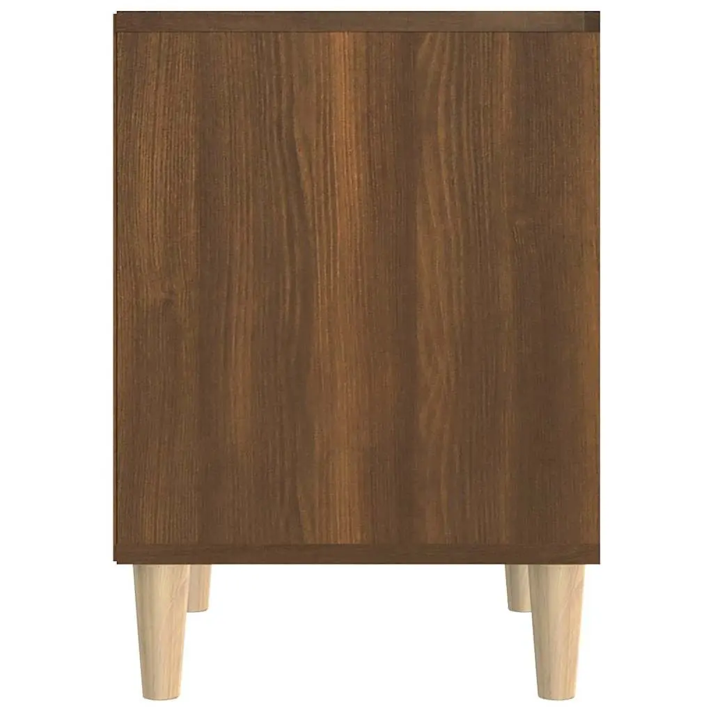 Bedside Cabinet Brown Oak 40x35x50 cm Engineered Wood Side Table Storage