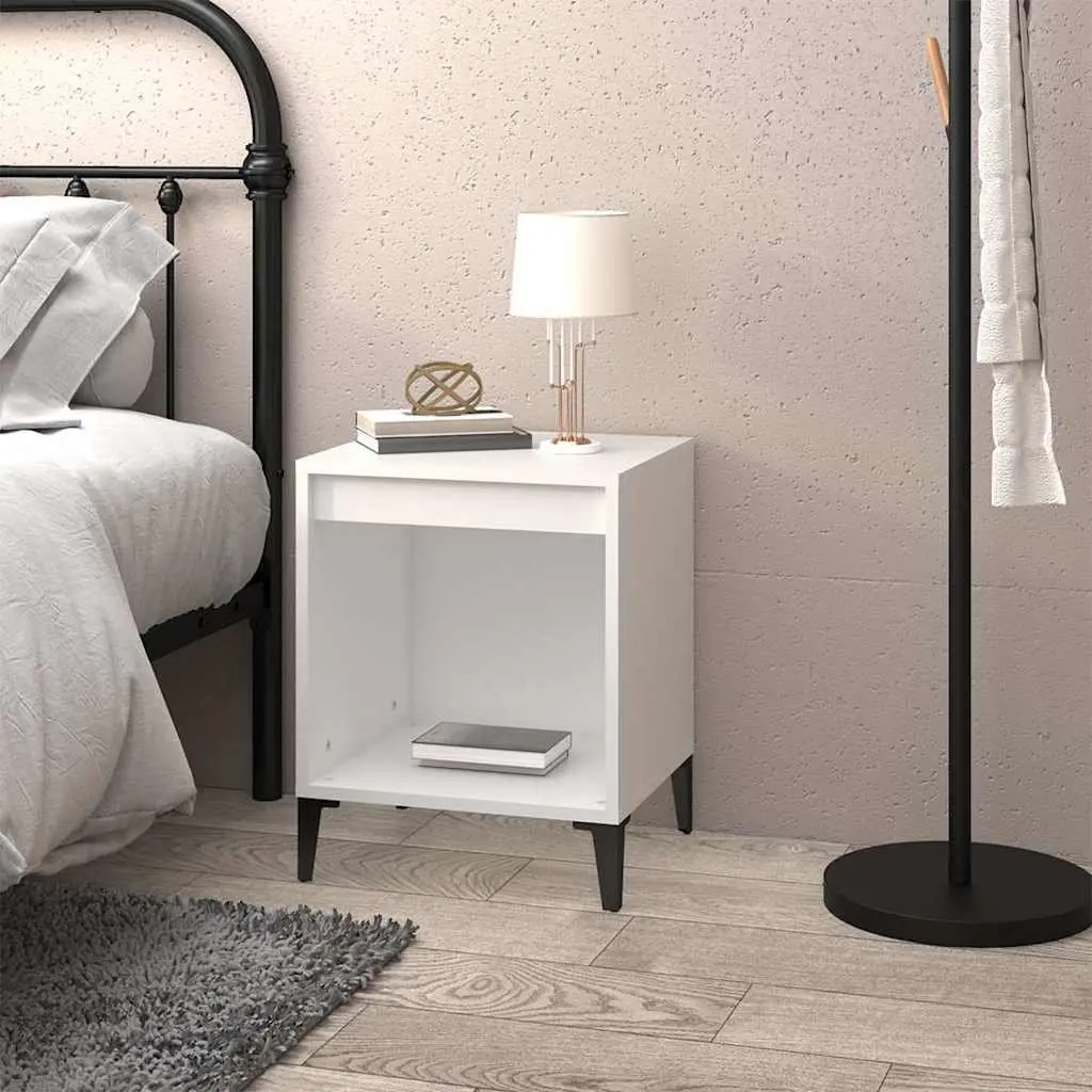 Bedside Table Bedroom Use White 40x35x50 cm