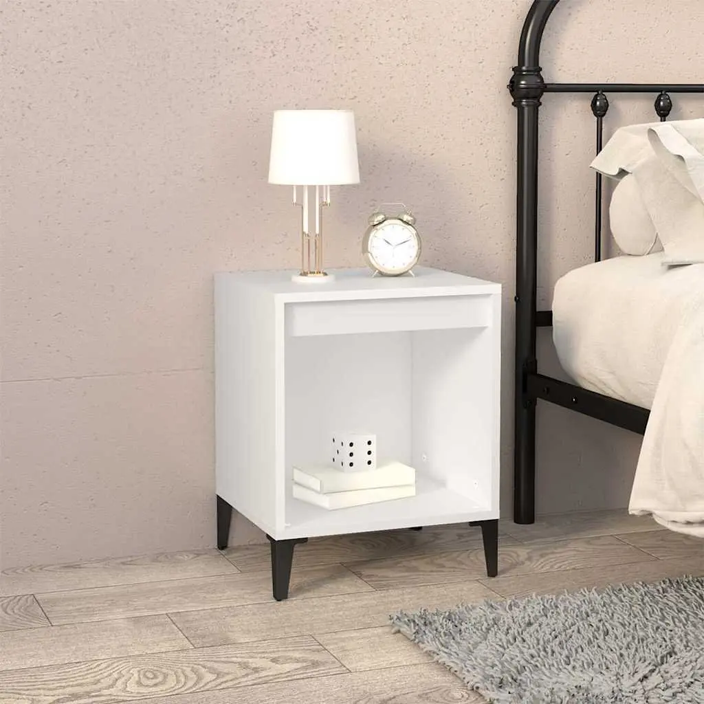 Bedside Tables 2 pcs White Nightstand Cabinet Storage Bedroom Furniture Set