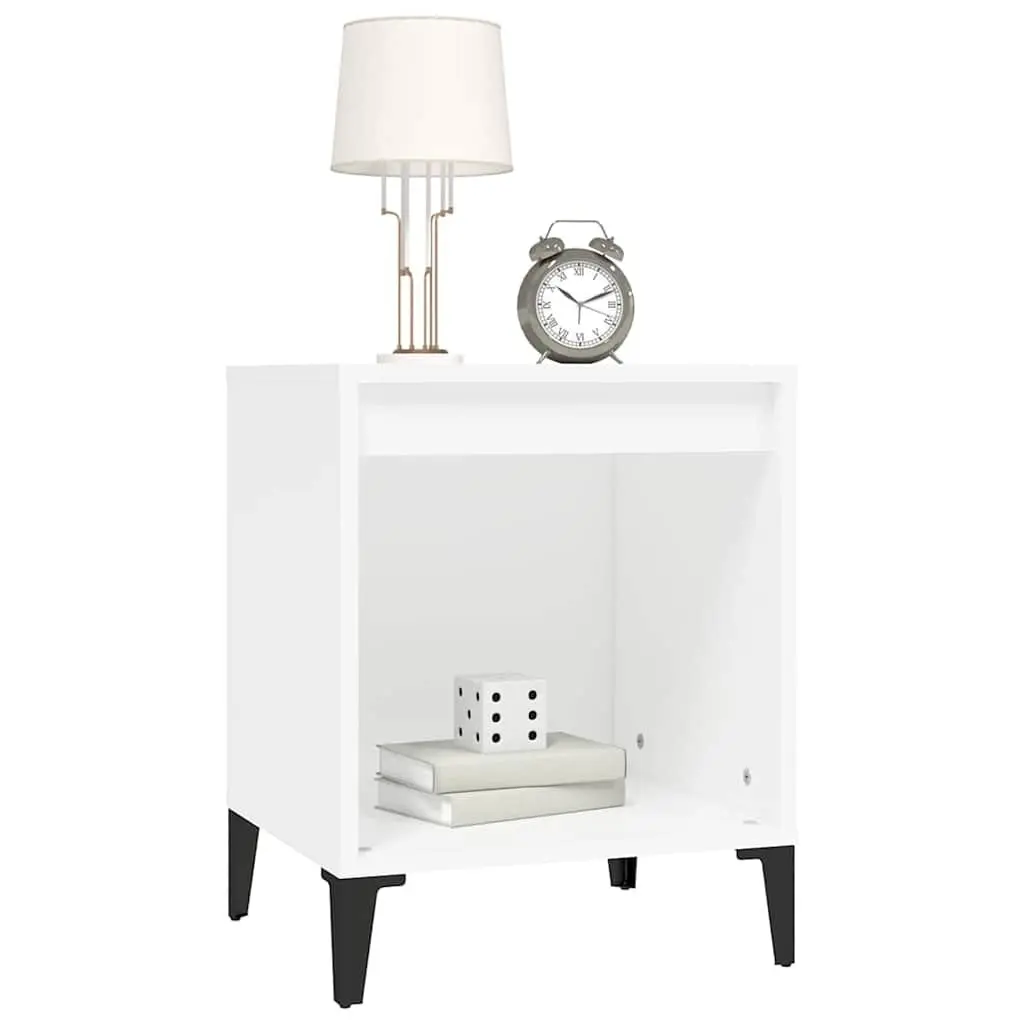 Bedside Tables 2 pcs White Nightstand Cabinet Storage Bedroom Furniture Set