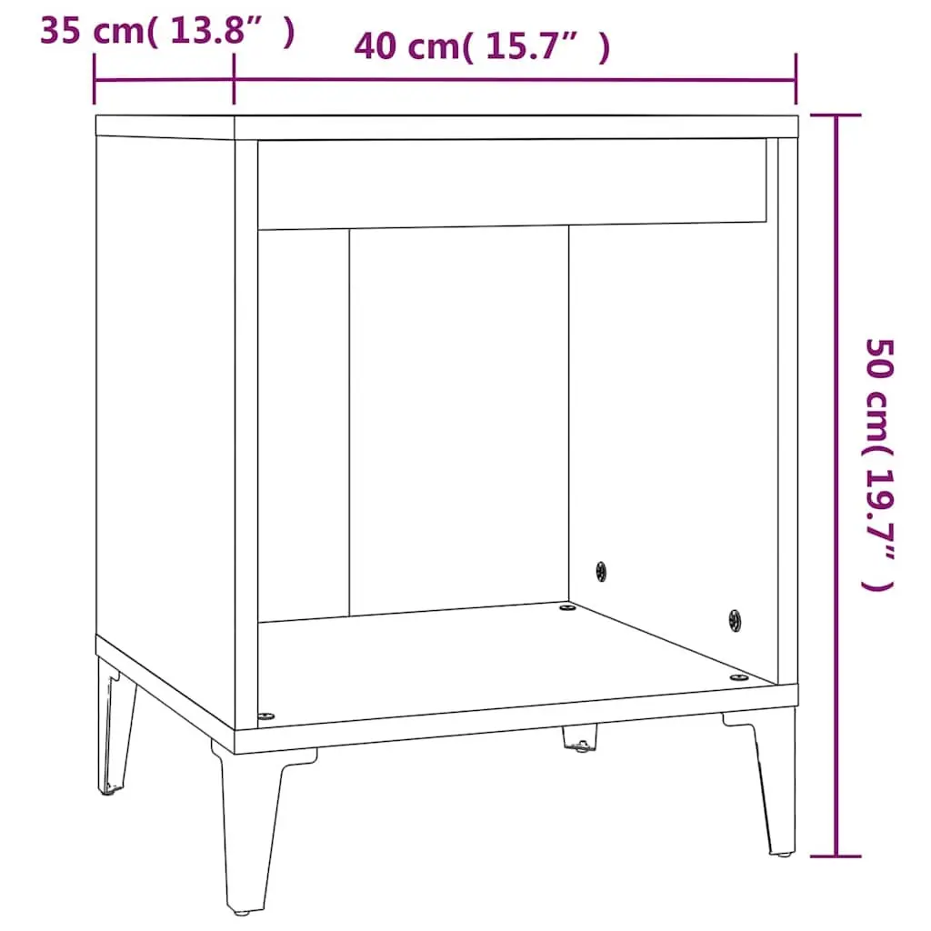 Bedside Tables 2 pcs White Nightstand Cabinet Storage Bedroom Furniture Set