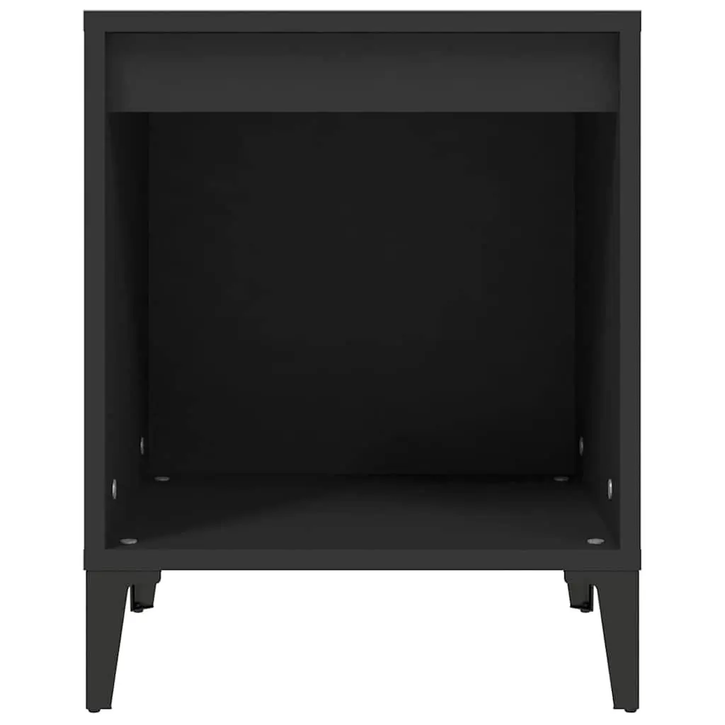 Bedside Cabinet Black Bedroom Nightstand Storage Table Organiser 40x35x50cm