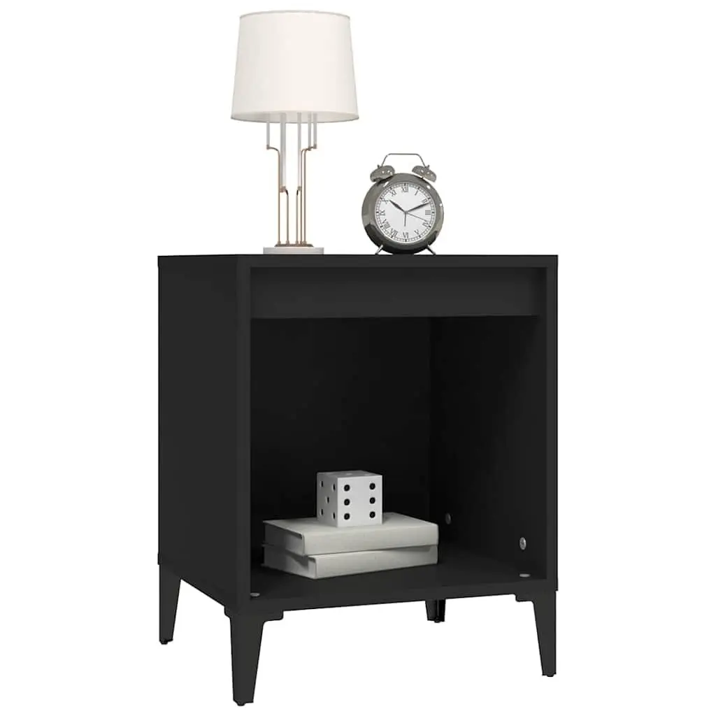 Bedside Cabinets 2 pcs Black 40x35x50 cm Storage Organiser Bedroom Furniture