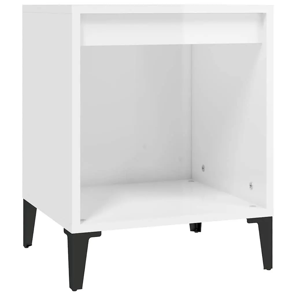 Bedside Cabinet High Gloss White Nightstand Storage Table Bedroom Furniture