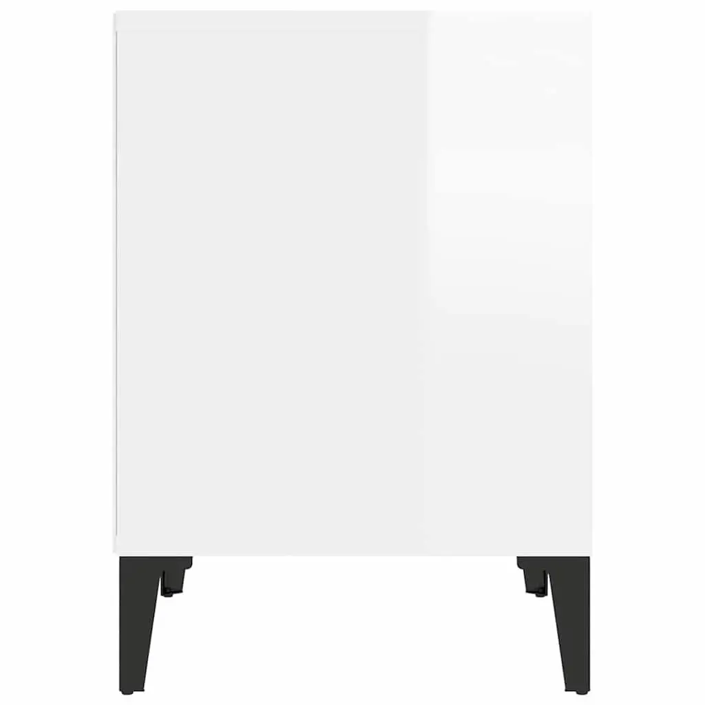 Bedside Cabinet High Gloss White Nightstand Storage Table Bedroom Furniture