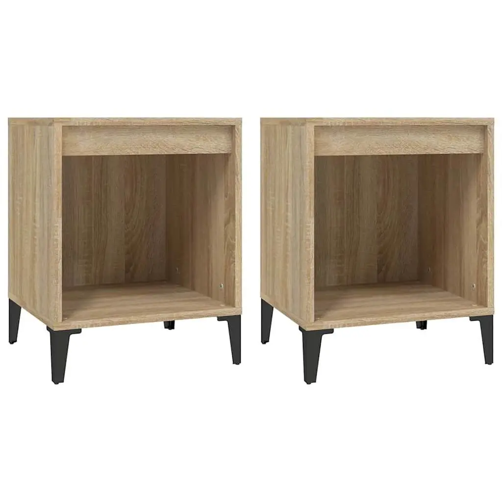 Bedside Cabinets for Bedroom Storage 2 Piece Brown