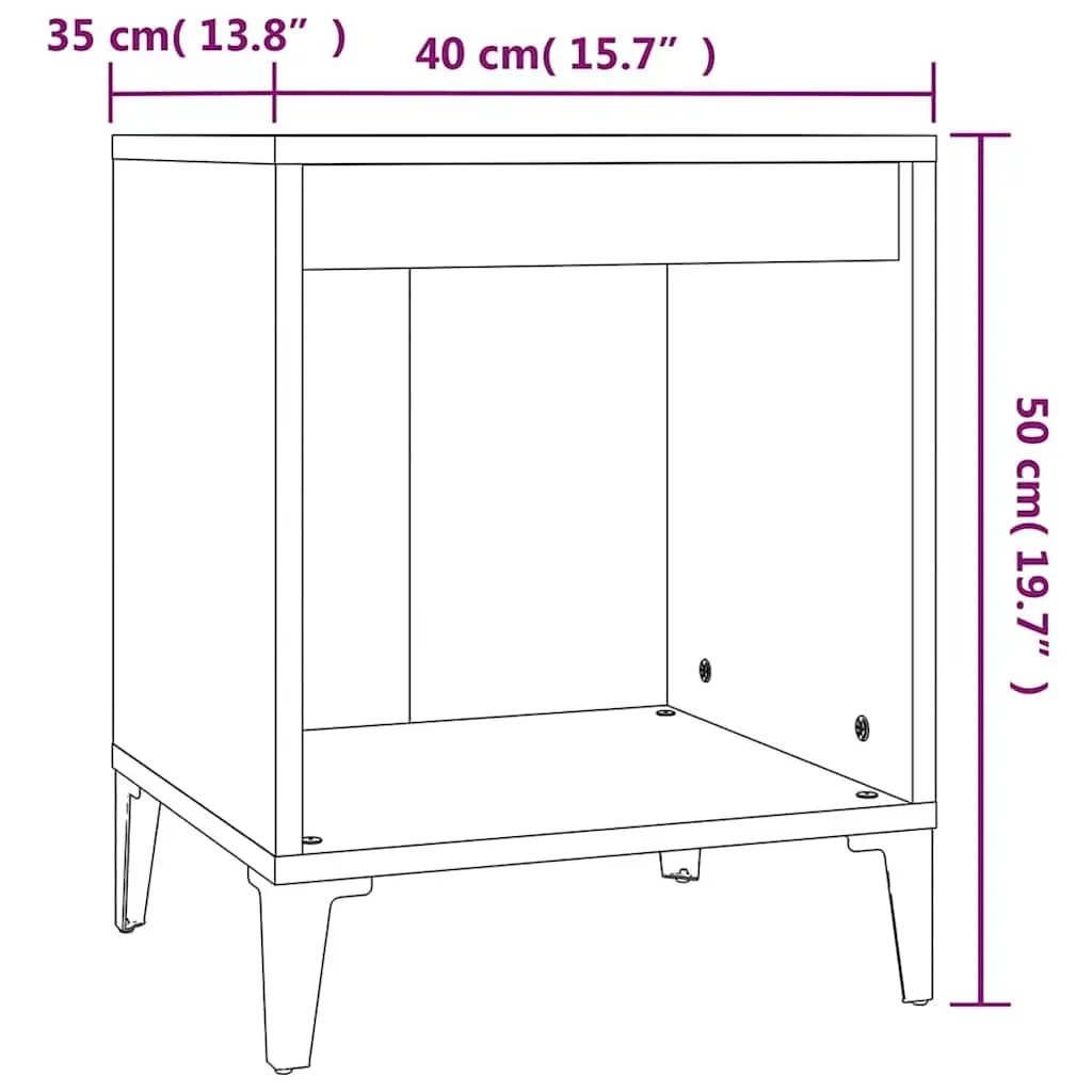 Bedside Cabinets for Bedroom Storage 2 Piece Brown