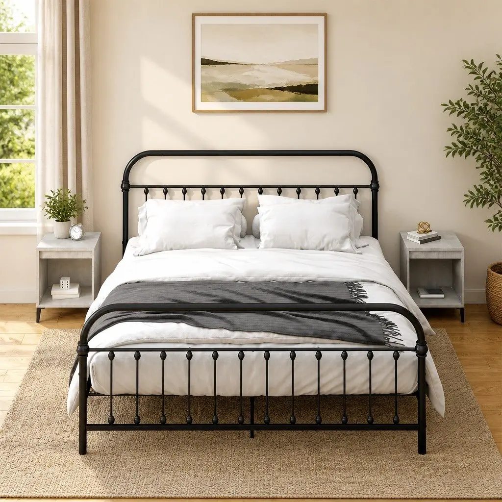 Bedside Cabinets 2 Pieces Grey Storage Nightstands Bedroom Furniture