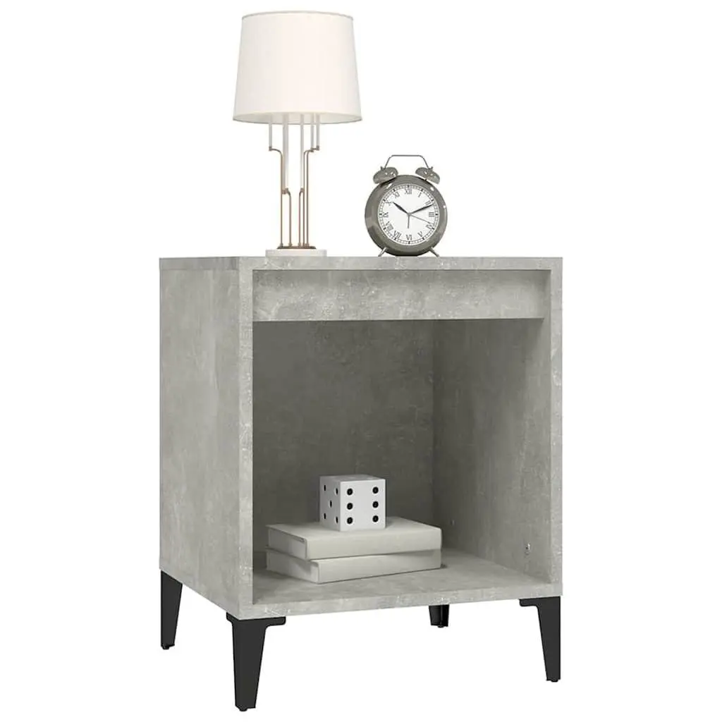 Bedside Cabinets 2 Pieces Grey Storage Nightstands Bedroom Furniture