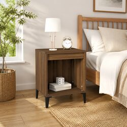 Specifications of Brown Oak Bedside Cabinet - 40x35x50cm