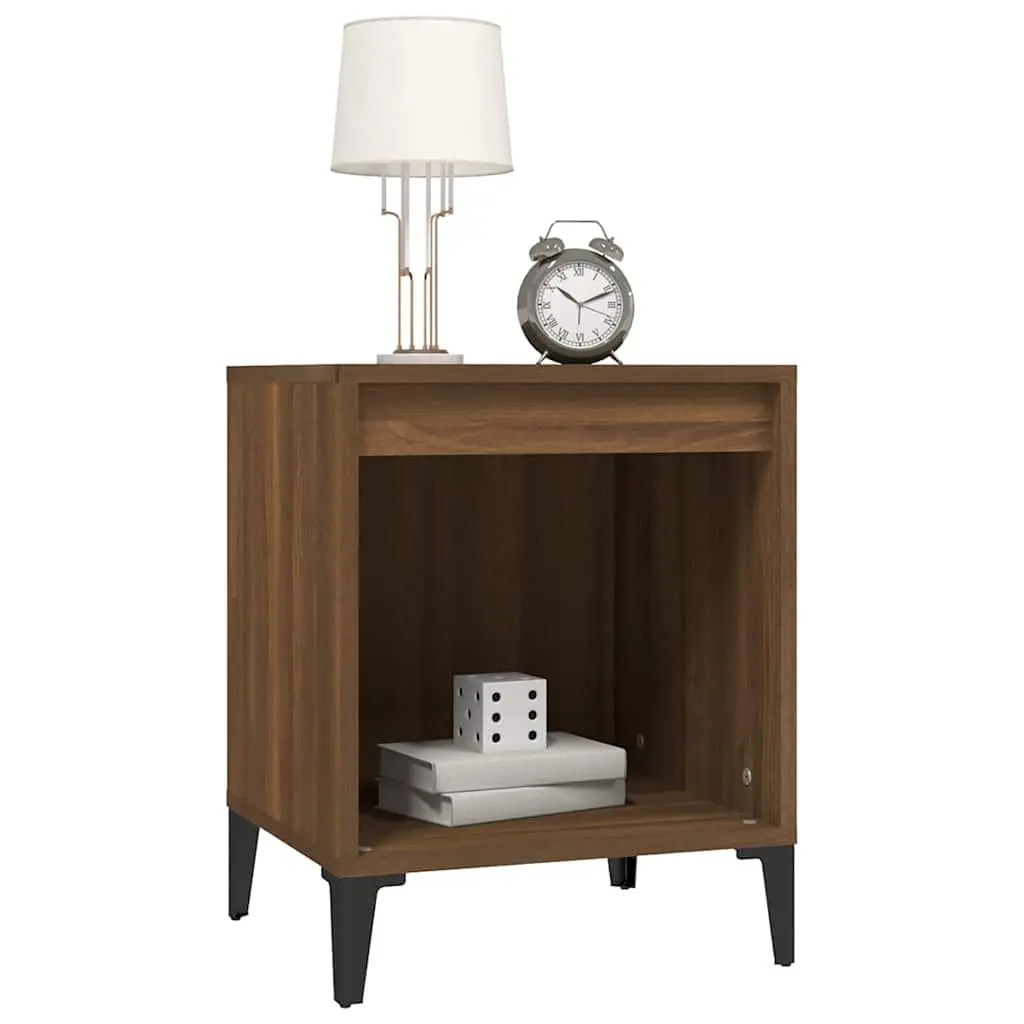 Bedside Cabinet Brown Oak Storage Table Bedroom Nightstand Furniture 40x35x50cm
