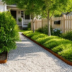 Corten Steel Lawn Edging Set: 10 pcs, 10x103cm